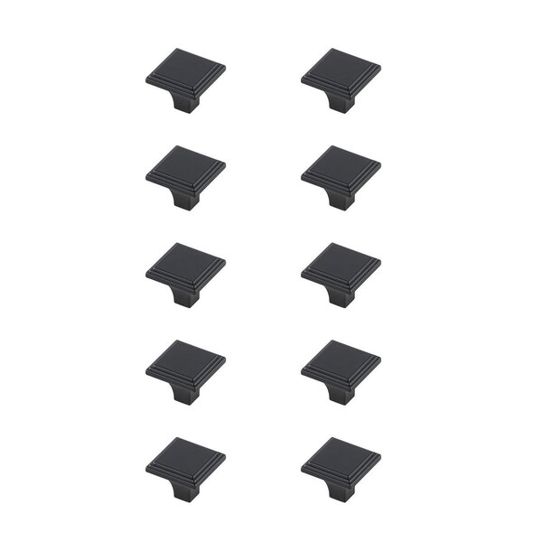 Elegant Decor 1 in. Wilow Multipack Square Knob, Matte Black, 10PK - KB2012-MB-10PK