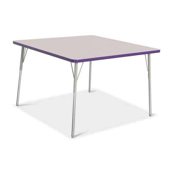 Jonti-Craft Berries Square Activity Table, 48 in. x 48 in., A-height, Freckled Gray/Purple/Gray - 6418JCA004