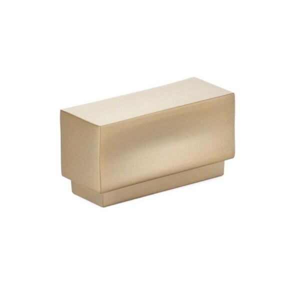 Patioplus 1 in. Center to Center Cinder Cabinet Knob, Satin Brass - 1.625 in. - PA1632786