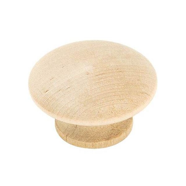 Amerock BP813WD-2PACK 1-1/2" (38 mm) Value Knob Unfinished Wood, Birch - BP813WD-2PACK