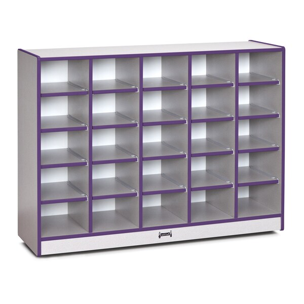 Jonti-Craft Rainbow Accents 25 Cubbie-Tray Mobile Storage, without Trays, Purple - 0425JCWW004