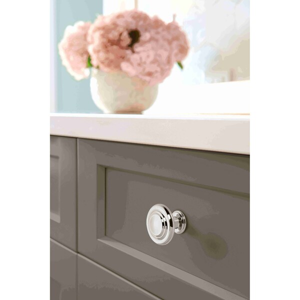 Amerock Inspirations 1-5/16 in 33 mm Diameter Polished Chrome Cabinet Knob, 10PK - 10BX158626