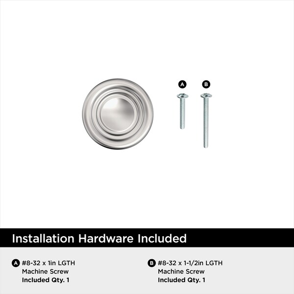 Amerock Inspirations 1-5/16 in 33 mm Diameter Polished Chrome Cabinet Knob, 10PK - 10BX158626