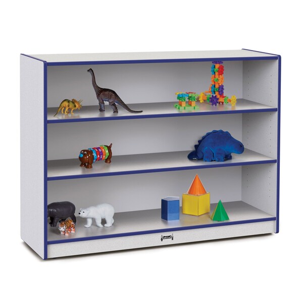 Jonti-Craft Rainbow Accents Super-Sized Adjustable Mobile Straight-Shelf, Blue - 26932JCWW003