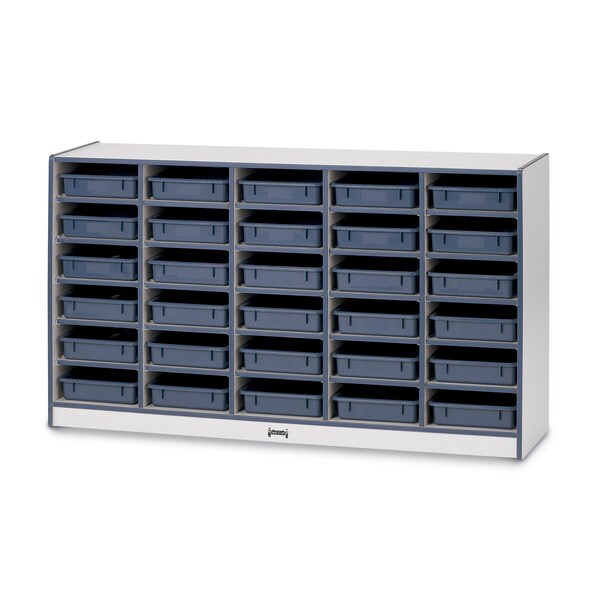 Jonti-Craft Rainbow Accents 30 Paper-Tray Mobile Storage, with Paper-Trays, Navy - 0931JCWW112