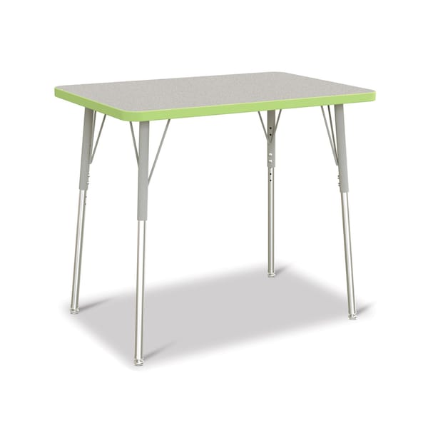 Jonti-Craft Berries Rectangle Activity Table, 24 in. x 36 in., A-height, Freckled Gray/Key Lime/Gray - 6478JCA130