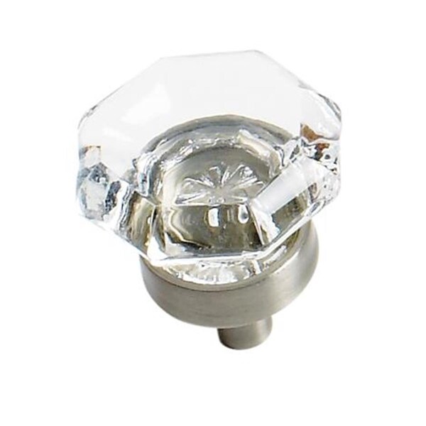 Gardencare Traditional Classics Round Knob - Clear and Satin Nickel - GA745063