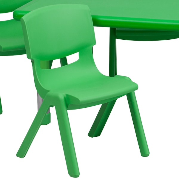 Flash Furniture Rectangle Activity Table, 24 W, 48 L, 23.75 H, Plastic, Steel, Green - YU-YCX-0013-2-RECT-TBL-GREEN-E-GG
