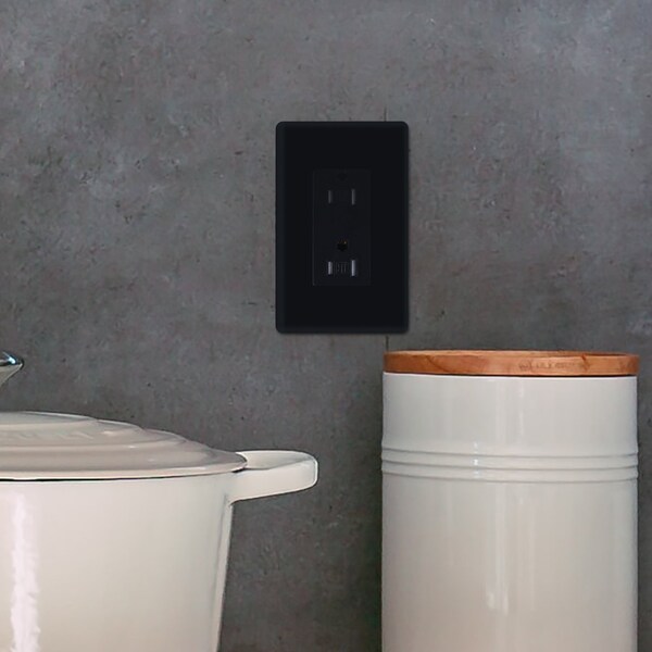 Salida resistente a manipulaciones de Faith, tomacorrientes decorativos de 15A 125V, certificados por UL, color negro, paquete de 10 - SSRE1TR-BK-10