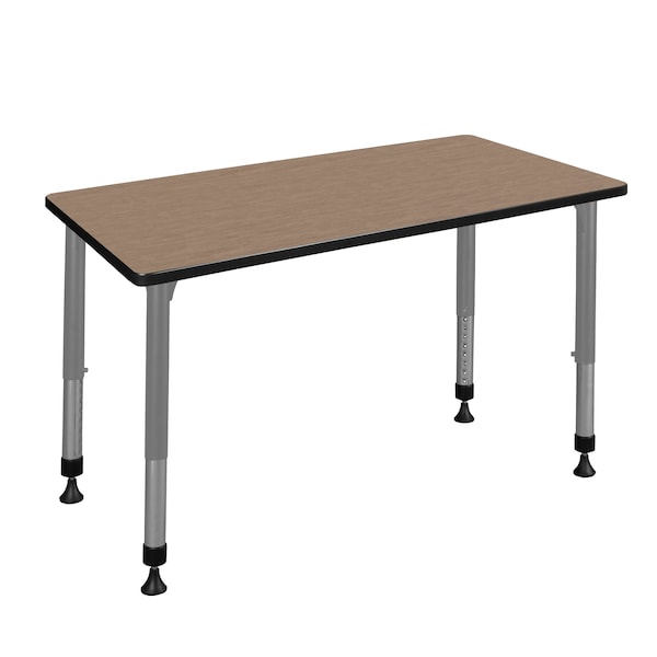 Regency Kee Height Adjustable Classroom Activity Table, 42 in W, 24 in L, Noble Oak - MT4224NOAPGY