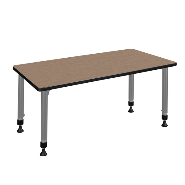 Regency Kee Height Adjustable Classroom Activity Table, 42 in W, 24 in L, Noble Oak - MT4224NOAPGY