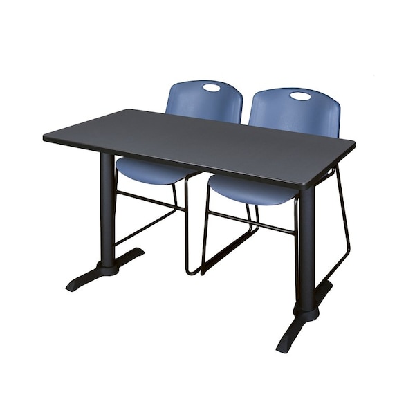 Cain Rectangle Tables > Training Tables > Cain Training Table & Chair Sets, 48 W, 24 L, 29 H, Grey - MTRCT4824GY44BE
