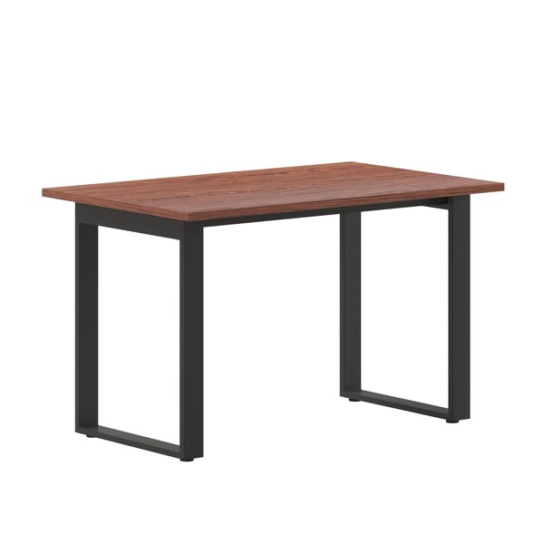 Flash Furniture Redmond 48x30 Conf Tbl w/1in. Thick Dbl Sided Laminate Tbl Top w/PVC and U-Frame Steel Bse, Walnut - MT-M4830-WLT-UBF-GG