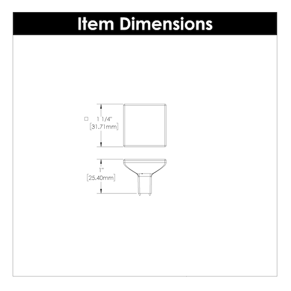 Hickory Hardware Skylight Collection Knob 1-1/4 Inch Square Champagne Bronze Finish - HH075341-CBZ
