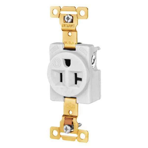 Receptáculo Zoro Select, 20 A Amperios, 125V CA, Montaje al Ras, Salida Única, 5-20R, Blanco - 5361W