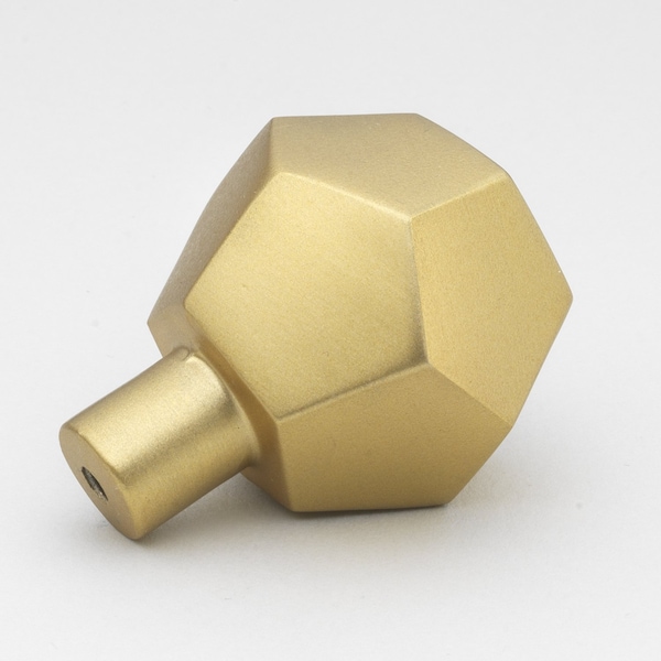 Gliderite Hardware 1-1/2 in. Faceted Knob Satin Gold, 25PK - 5826-SG-25