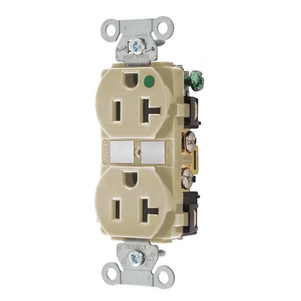 Receptáculo Zoro Select, 20 A Amperios, 125V CA, Montaje Empotrado, Tomacorriente Dúplex Estándar, 5-20R, Marfil - BRY8300HBI