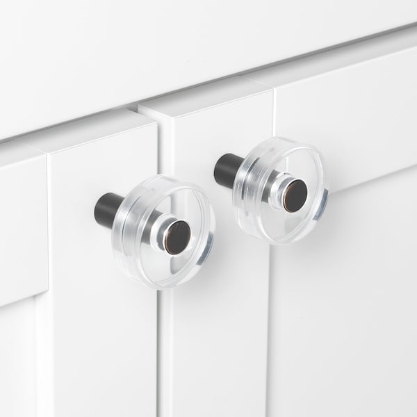 Gliderite Hardware 1-1/2 in. Clear Acrylic Knob Oil Rubbed Bronze - 5828-ORB-1