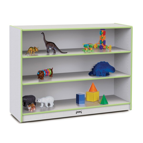 Jonti-Craft Rainbow Accents Super-Sized Adjustable Mobile Straight-Shelf, Key Lime Green - 26932JCWW130