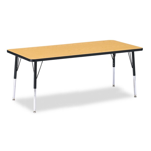 Jonti-Craft Berries Rectangle Activity Table, 30 in. x 72 in., E-height, Oak/Black/Black - 6413JCE210