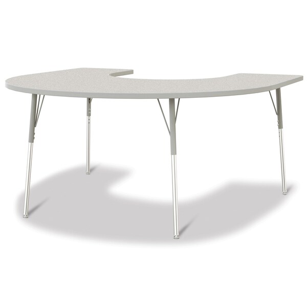 Jonti-Craft Berries Horseshoe Activity Table, 66 in. x 60 in., A-height, Freckled Gray/Gray/Gray - 6445JCA000