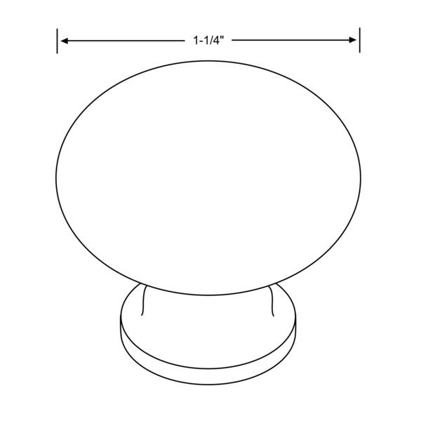 Richelieu 1 1/4 in (32 mm) Chrome Traditional Brass Cabinet Knob - BP3923140