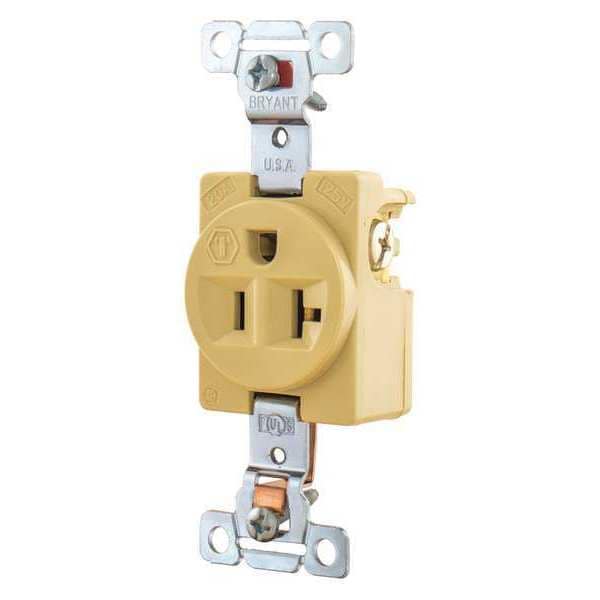 Receptáculo Zoro Select, 20 amperios, 125V AC, montaje al ras, salida única, 5-20R, marfil - 5361IWR