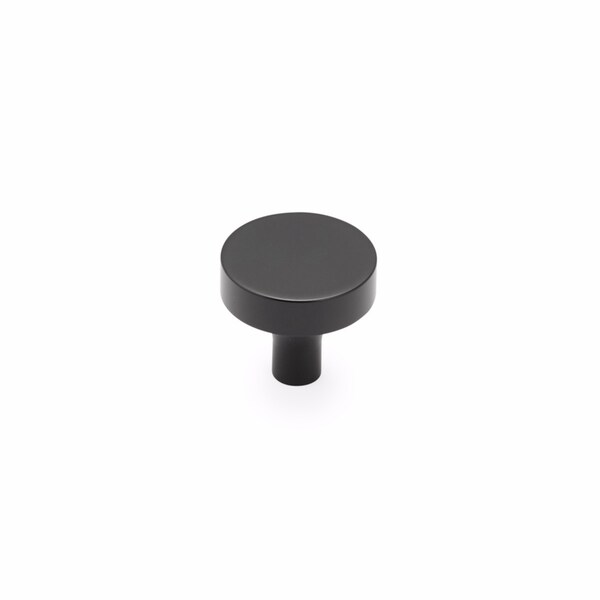 Schaub 1-1/4in Diameter Haniburton Cabinet Knob Matte Black Finish - 470-MB