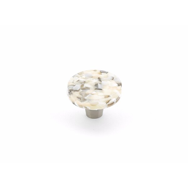 Schaub 1-1/2in Round Glass Ice Cabinet Knob Sable Pebbles Finish - 31-SBP