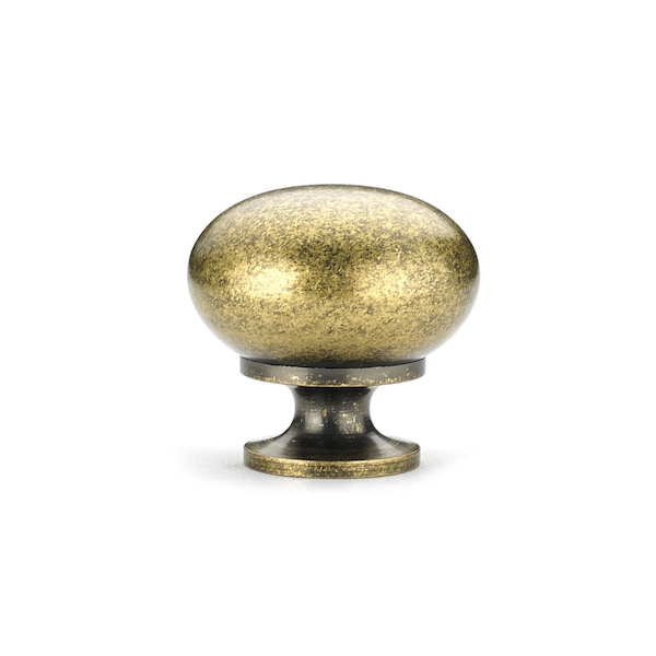 Richelieu 1 1/4 in (32 mm) Burnished Brass Traditional Brass, Hollow Metal Cabinet Knob - BP4923BB