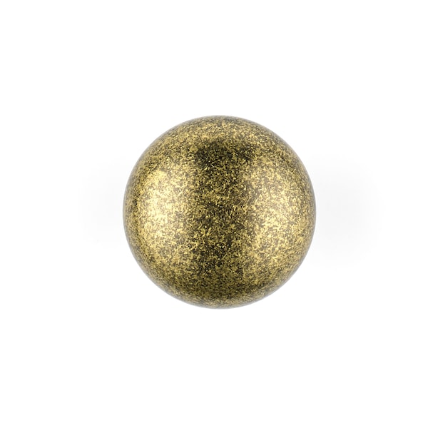 Richelieu 1 1/4 in (32 mm) Burnished Brass Traditional Brass, Hollow Metal Cabinet Knob - BP4923BB