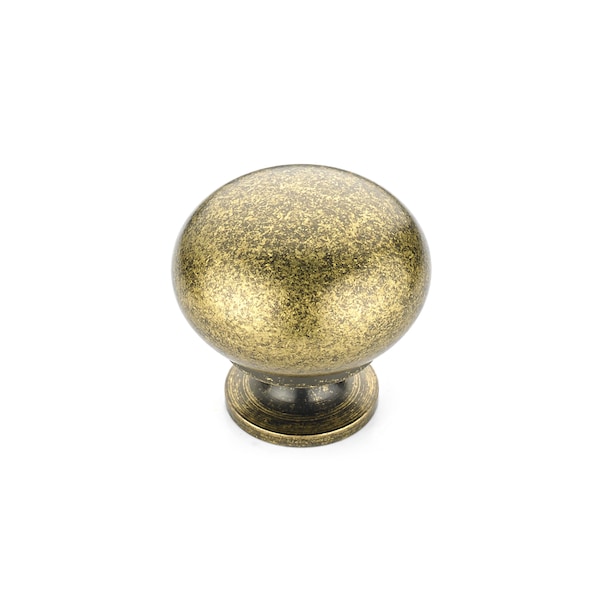 Richelieu 1 1/4 in (32 mm) Burnished Brass Traditional Brass, Hollow Metal Cabinet Knob - BP4923BB