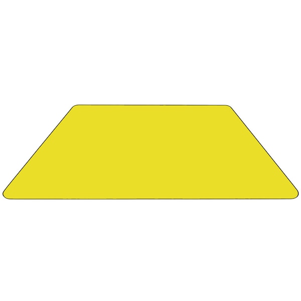 Flash Furniture Trapezoid Table, Trapezoid, Lckng Casters, Yl, 30"x60", 29 W, 57 L, 25.37 H, Yellow - XU-A3060-TRAP-YEL-T-P-CAS-GG
