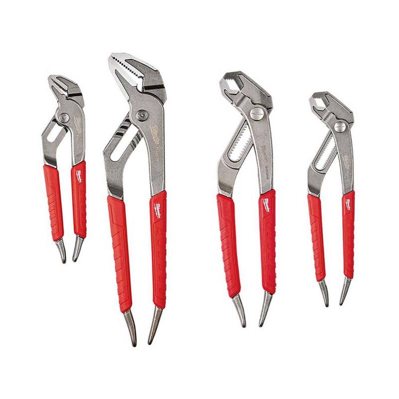 Juego de 4 piezas de pinzas rectas y en V de 6 in./8 in./10 in. de Milwaukee - 48-22-6330-48-22-6208-48-22-6210