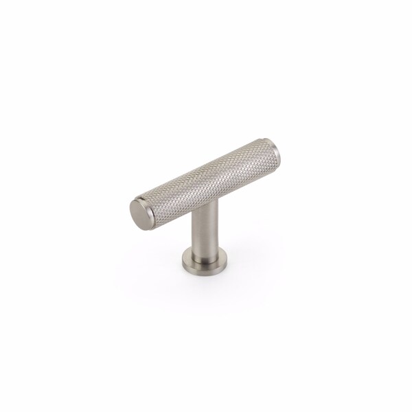Schaub 2in Center to Center Pub House Knurled T Cabinet Knob Brushed Nickel Finish - 5001-BN