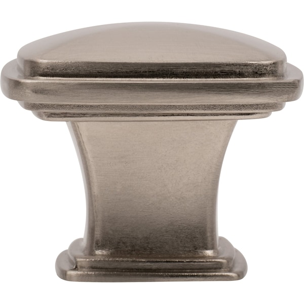 Designperfect 1-3/16 Overall Length Square Cabinet Knob, Brushed Satin Nickel, 10PK - DPA10S77KSNB