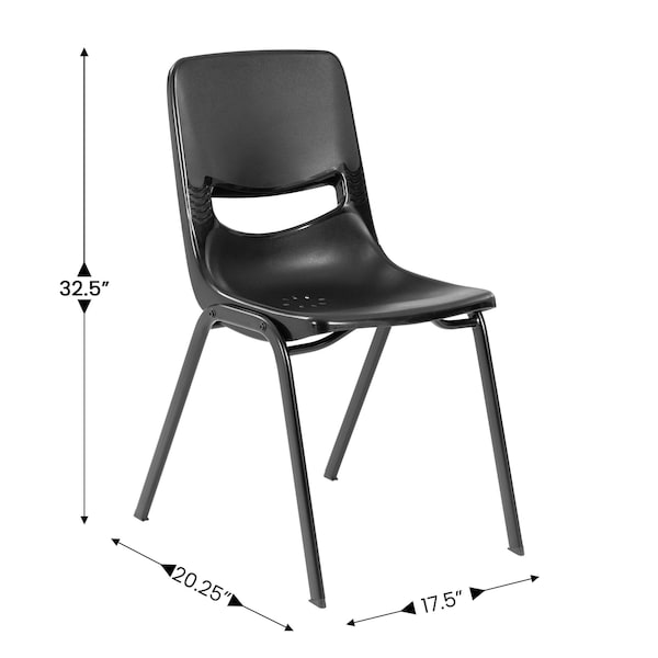 Flash Furniture HERCULES Student Desk w/Open Front Metal Book Box, Gray Desktop, Silver Frame and Black Stack Chair - FD-DESK-GYG-SCH3BB-GG