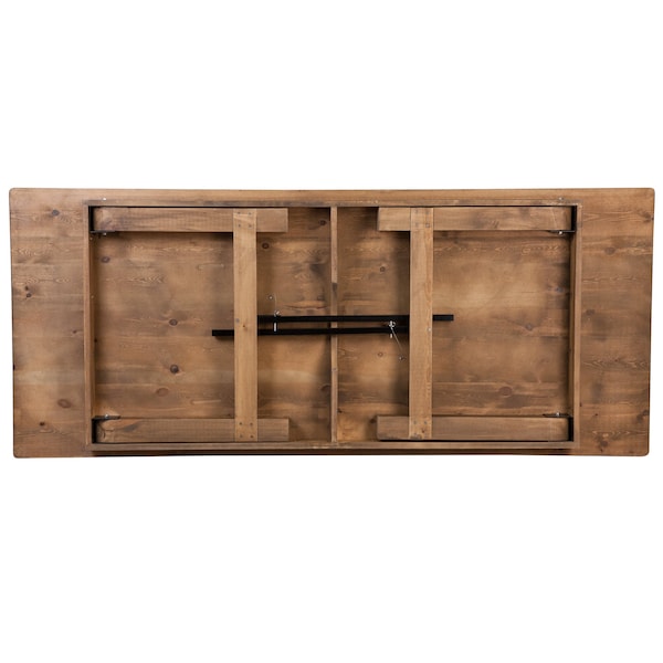 Flash Furniture Rectangle Antique Farm Table, 40" W, 96" L, 30" H, Wood Top, Wood Grain - XA-FARM-13-GG