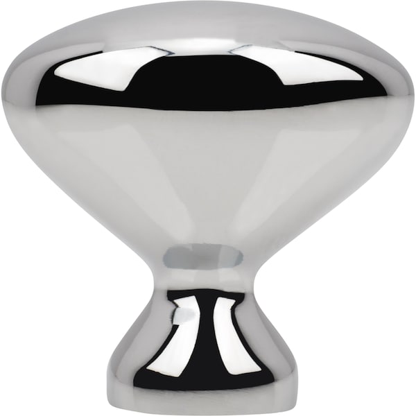 Designperfect 1-1/4 Overall Length Oval Cabinet Knob, Polished Chrome, 10PK - DPA10B7KPC