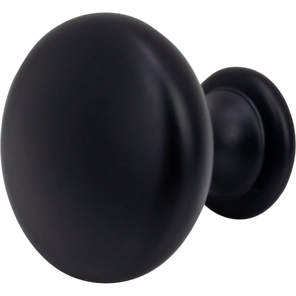 Designperfect 1-3/16 Diameter Round Cabinet Knob, Matte/Flat Black, 10PK - DPA10R28KBLK