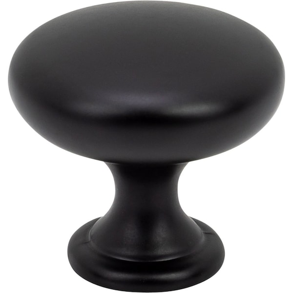 Designperfect 1-3/16 Diameter Round Cabinet Knob, Matte/Flat Black, 10PK - DPA10R28KBLK