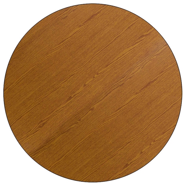 Flash Furniture Round Activity Table, 42" W, 42" L, 25.37" H, Laminate, Wood Grain - XU-A42-RND-OAK-T-P-CAS-GG