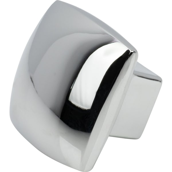 Designperfect 1-3/16 Overall Length Square Cabinet Knob, Polished Chrome - DPA-S83KPC