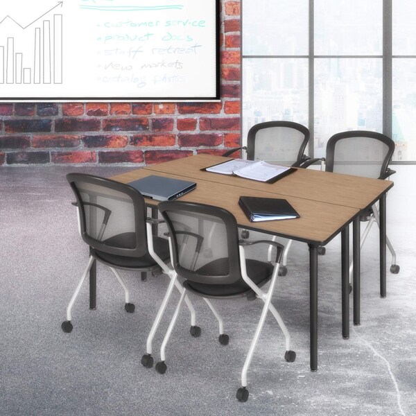 Regency Kee Folding Training Seminar Table, 72 in W, 24 in L, Noble Oak - MTF7224NOBK
