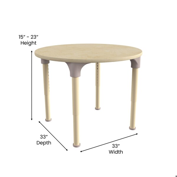 Flash Furniture 33 in W, 33 in L, 23 in H, Beechwood, Birch Plywood, Steel, Beech - MK-ME088021-GG