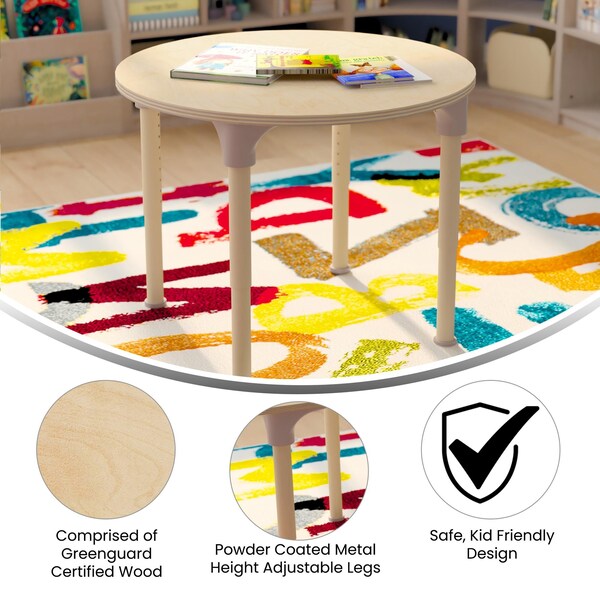 Flash Furniture 33 in W, 33 in L, 23 in H, Beechwood, Birch Plywood, Steel, Beech - MK-ME088021-GG