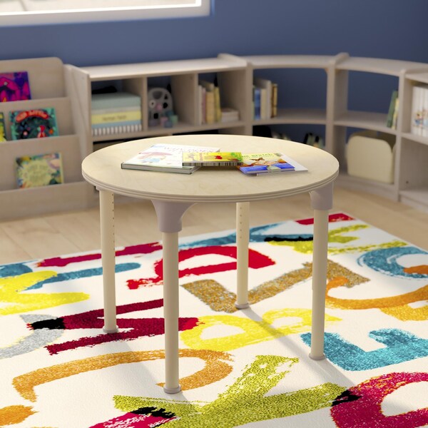 Flash Furniture 33 in W, 33 in L, 23 in H, Beechwood, Birch Plywood, Steel, Beech - MK-ME088021-GG