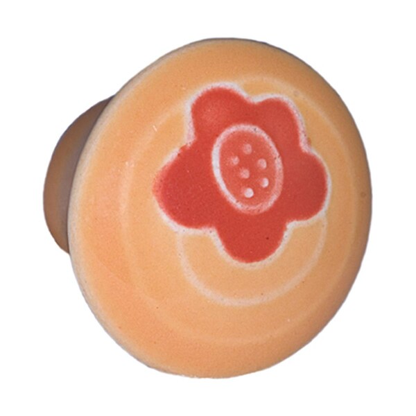Acorn Mfg Sm Rd Gold with Orange Flower - PR7YP