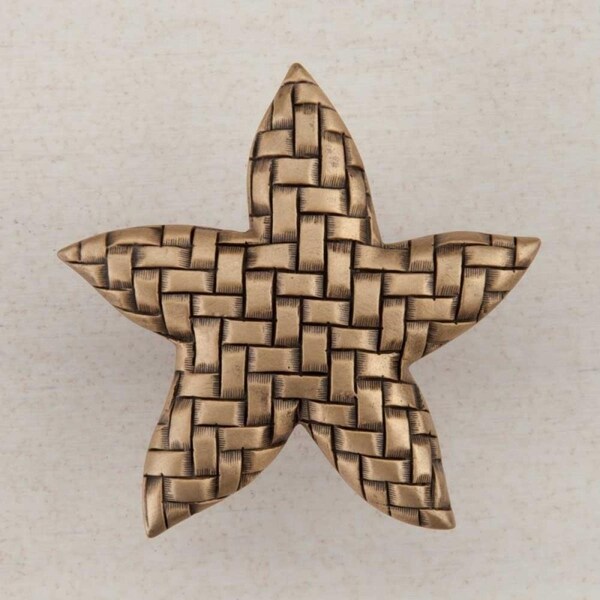 Acorn Mfg Artisan Collection Woven Star Knob, Museum Gold - DP9GP