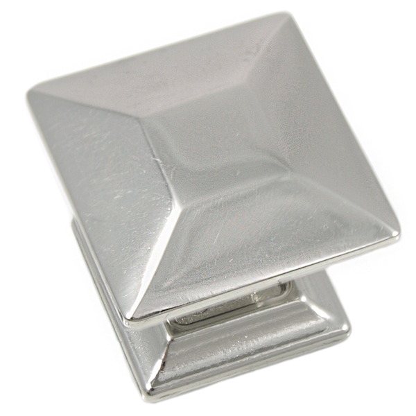 Mng Large Knob with Back Plate, Poise, Polished Nickel - 83514
